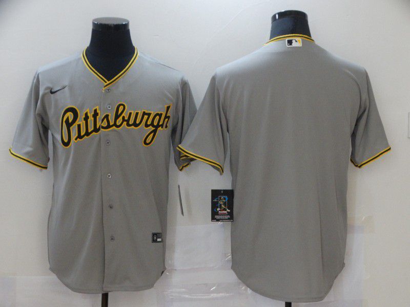 Men Pittsburgh Pirates Blank Grey Game Nike MLB Jerseys->new york yankees->MLB Jersey